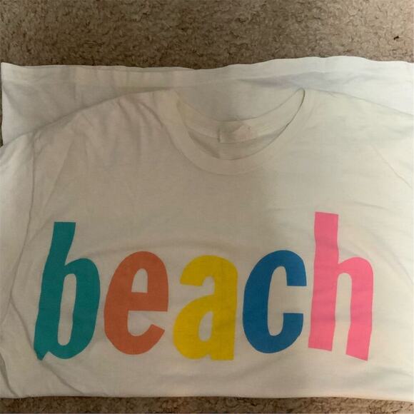 2324. Vintage 80s Beach Tee Unisex One Size - Picture 2 of 7